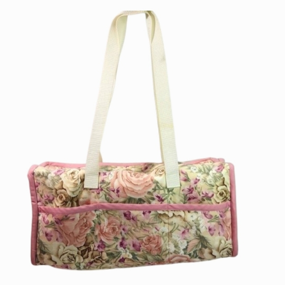 Craft Bag Fabric Hobby Stitch Sew Tote Floral Retro Design - Picture 3 of 13
